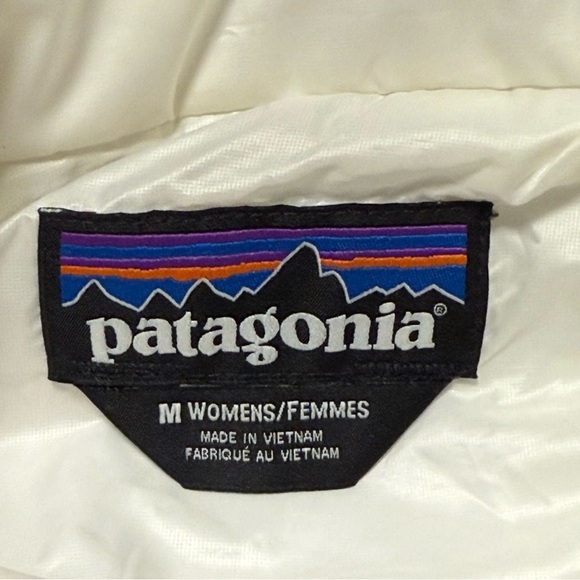 Women’s Size Medium Patagonia Nano Puff Vest Full Zip White Jacket - Picture 3 of 6